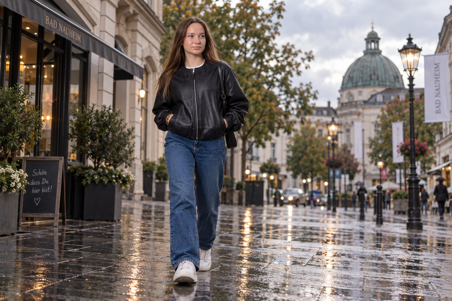 Bad Nauheim Streetstyle - Lederjacke Eliana
