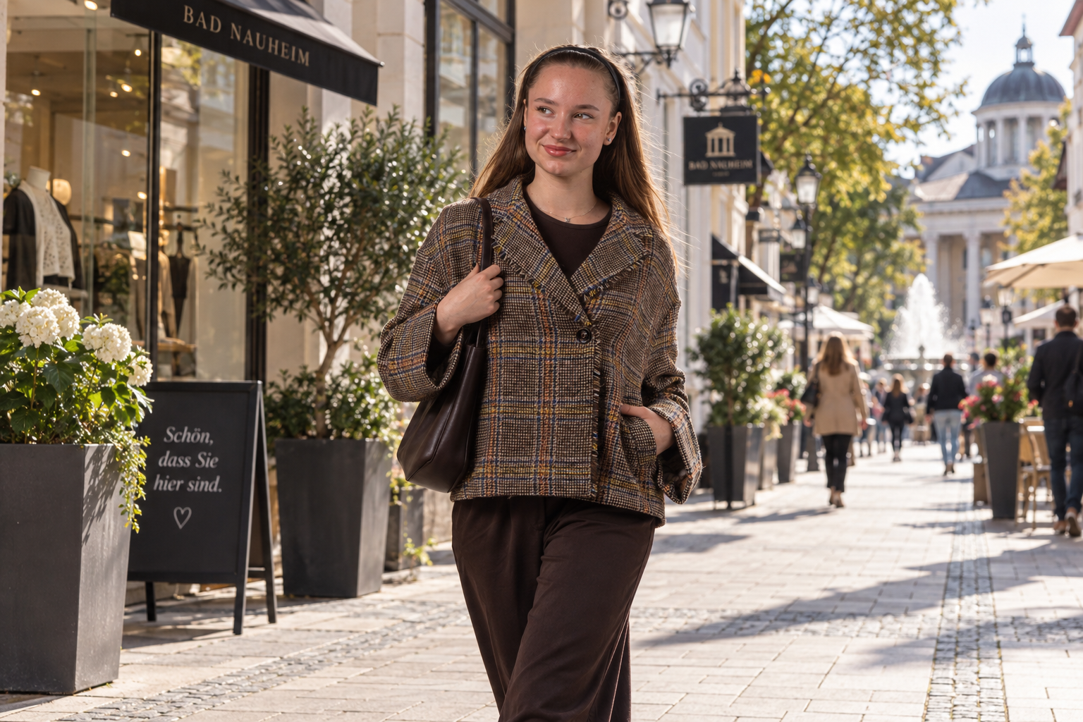 Bad Nauheim Streetstyle - Blazer mit Glencheck Webmuster