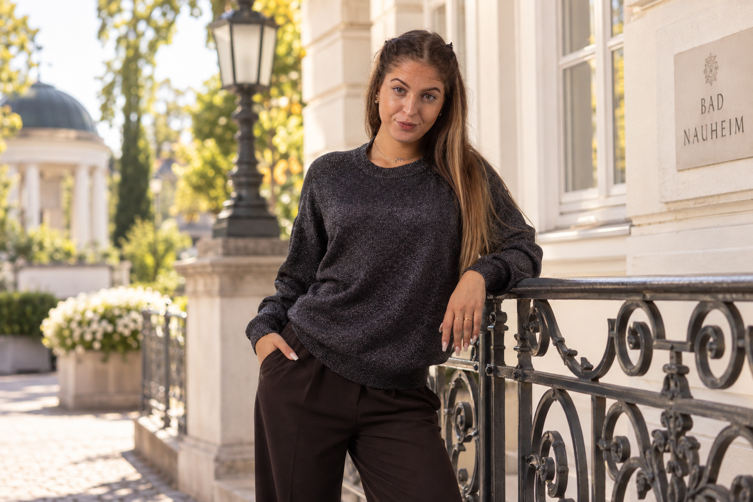 Bad Nauheim Streetstyle - Lurexpullover Rundhals