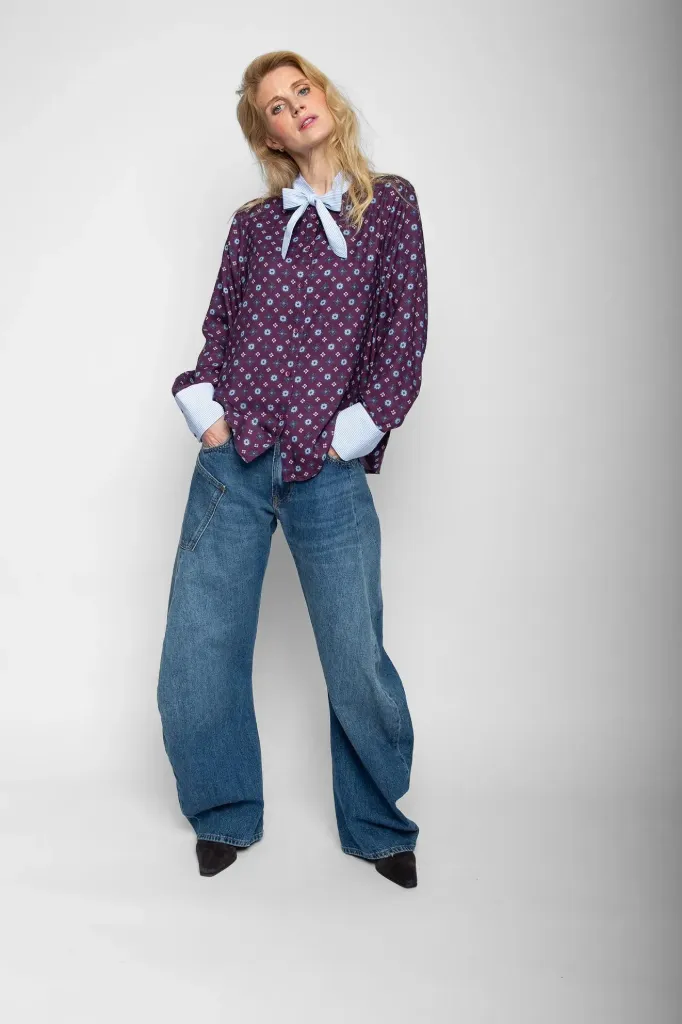 Originalprodukt - Bluse im Patch-Look mit Schluppe