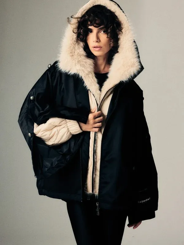 Originalprodukt - Oversized Parka mit Fellkapuze